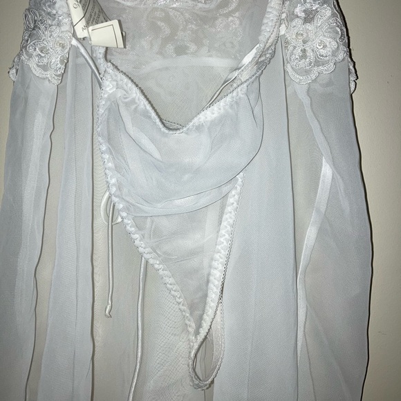 White Babydoll & Thong Set - Picture 5 of 7